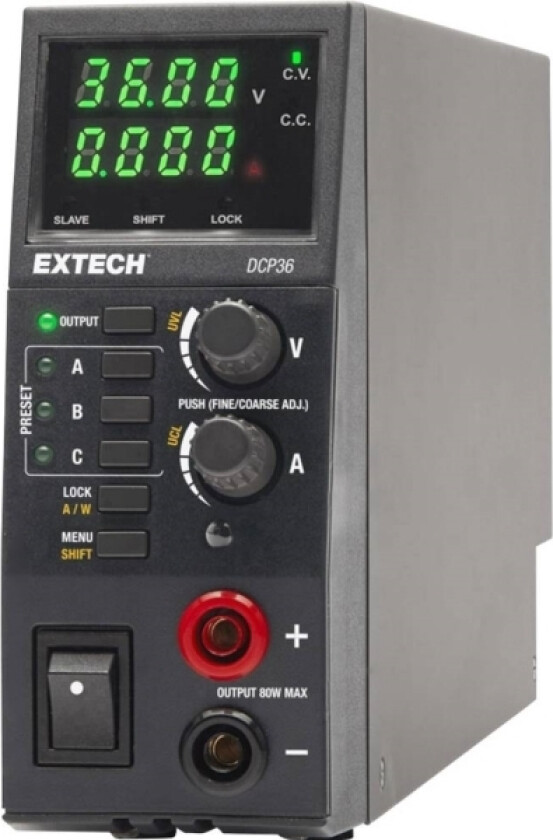 Dcp36 Laboratoriestrømforsyning, Indstillelig 0.5 - 36 V 0 - 5 A 80 W