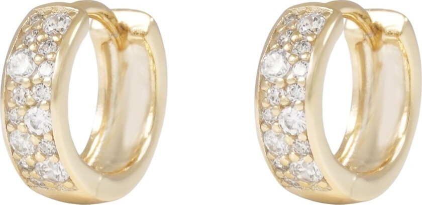 Nisi Stone Hoop Earring Gold 8mm
