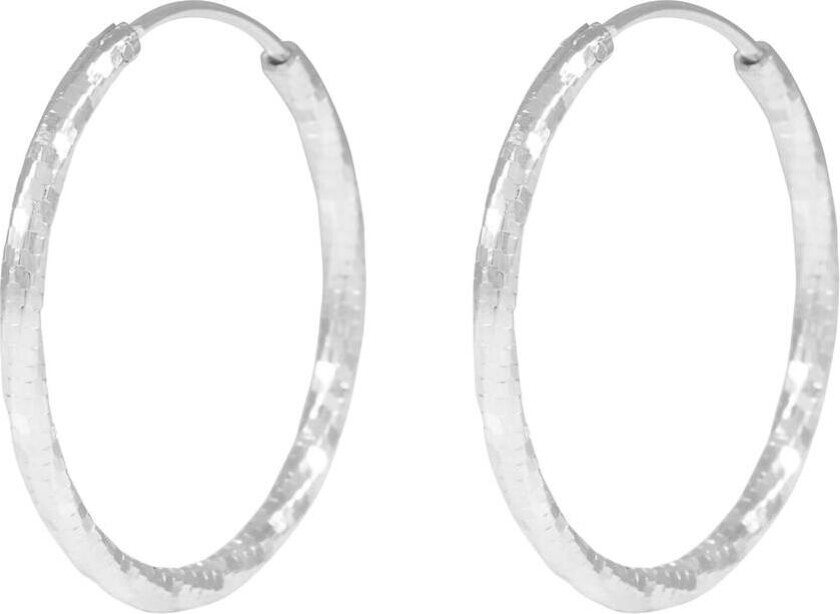 Honey Sparkling Hoop Earring Silver 18mm