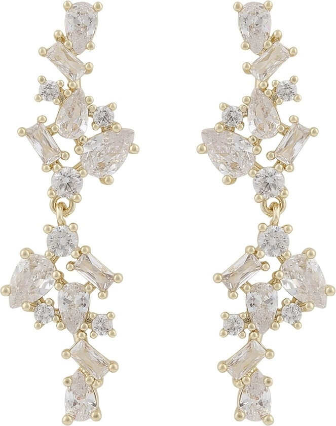 Envy Big Pendant Earring Gold/Clear Onesize