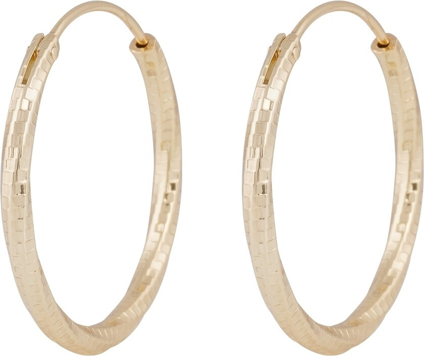 Honey Sparkling Hoop Earring Gold 25mm