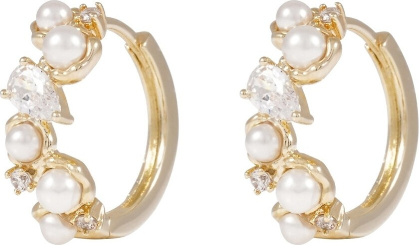 Brittany Sparkling Hoop Earring Gold/White Onesize