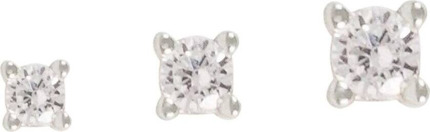 Siri Mini Earring Set Silver/Clear