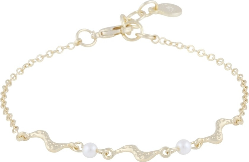 Line Pearl Bracelet Gold/White Onesize