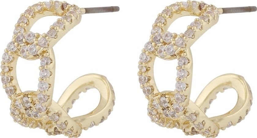 Honey Stone Oval Earring Gold/Clear Onesize