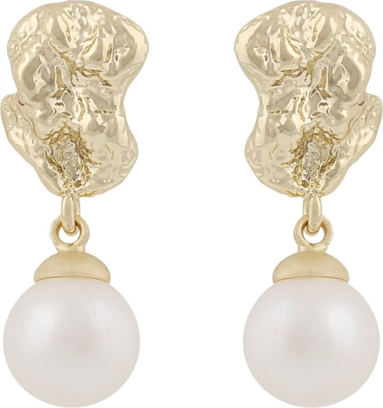 Brittany Short Pendant Earring Gold/White Onesize