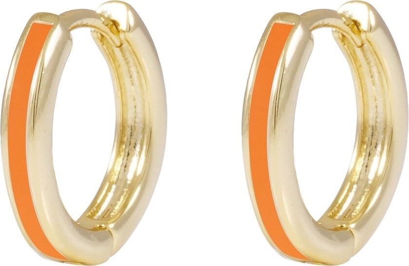 Domino Thin Hoop Earring Gold/Orange