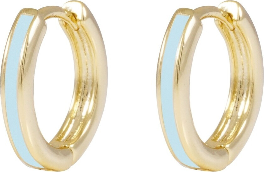 Domino Thin Hoop Earring Gold/Light Blue