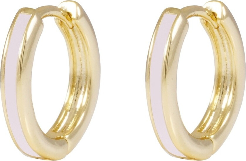 Domino Thin Hoop Earring Gold/Pink
