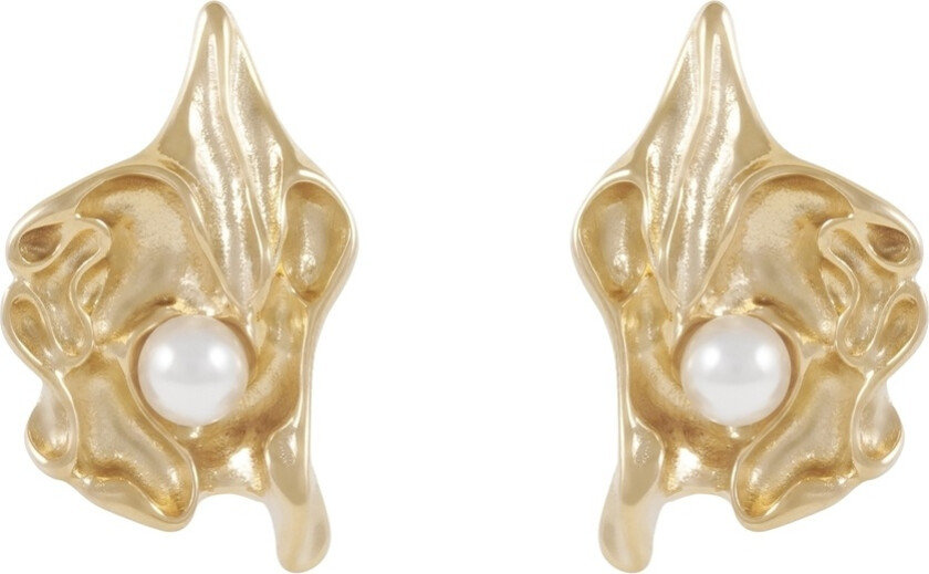 Line Small Shell Earring Gold/White Onesize