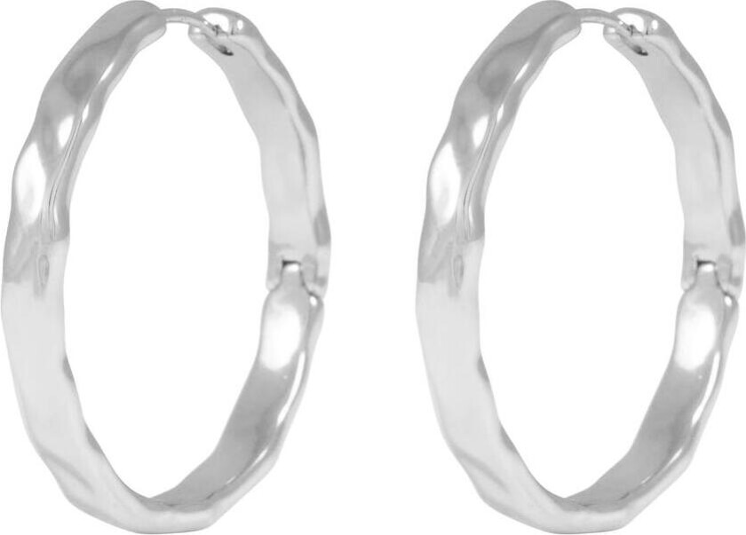Domino Hoop Earring Silver 30mm