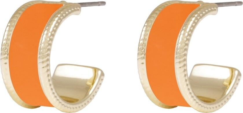 Domino Wide Oval Earring Gold/Orange Onesize