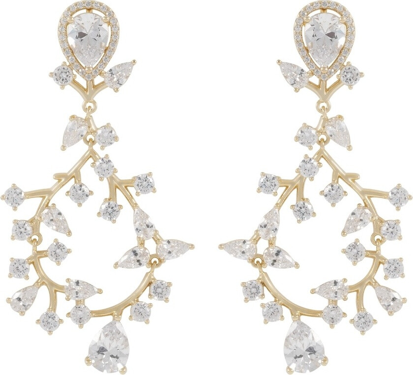 Friday Branch Pendant Earring Gold Onesize