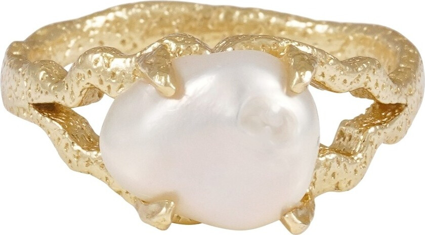 Brittany Big Pearl Ring Gold Medium