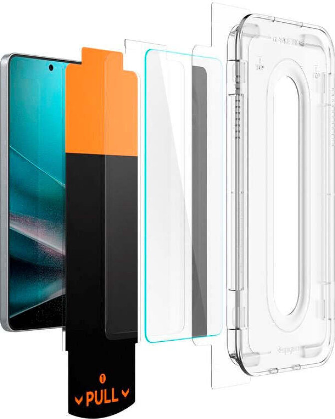 Samsung Galaxy S25 Edge Spigen EZ Fit Glass tR Skjermbeskyttelse - Case Friendly - Gjennomsiktig