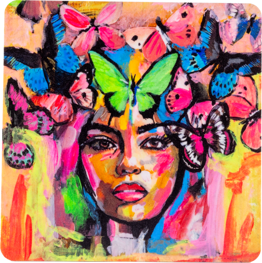 Coming back to life glassbrikke 9x9 cm Multi