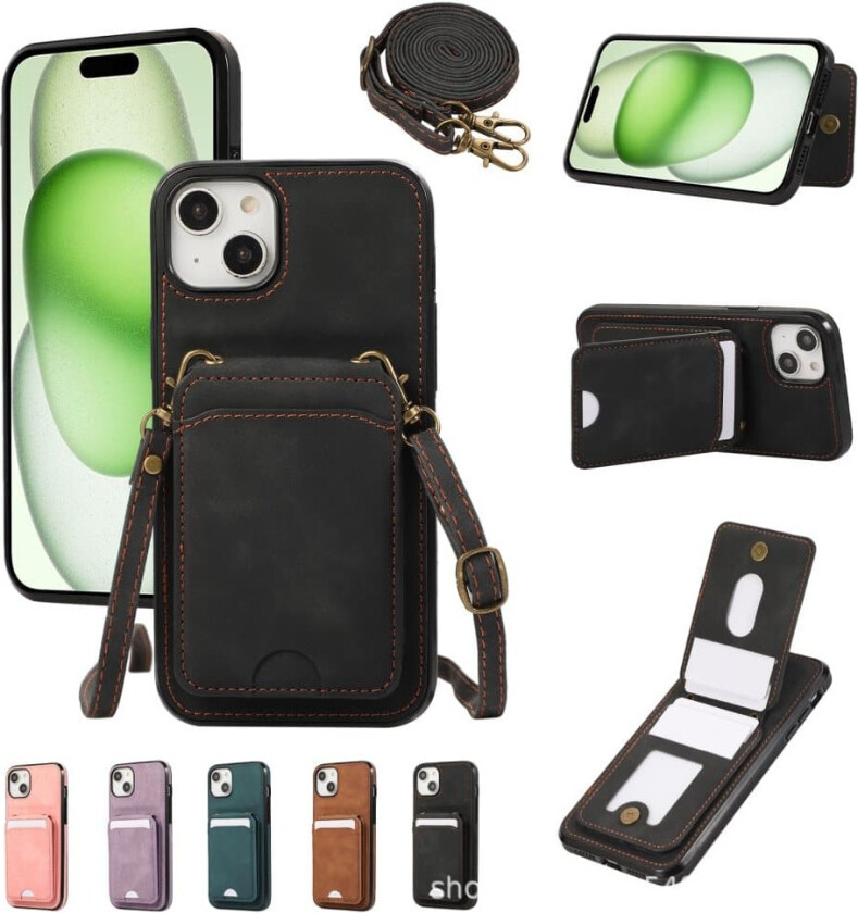 INF Anti-tyveri-kortholderdeksel til iPhone 12/12 Pro med stropp