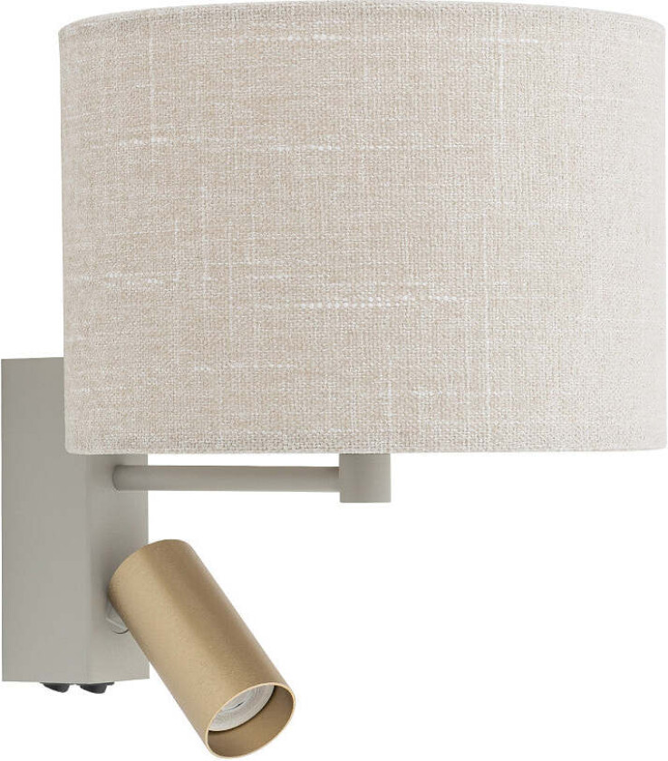 Santana vegglampe - Grå / Krem / Gullfarget