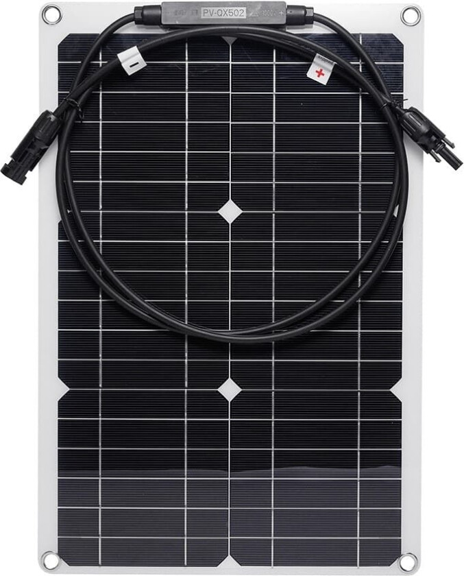 Solcellepanel 20W monokrystallinsk silisium bøyelig solcellepanel for RV / bil / yacht