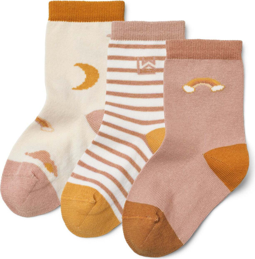 Silas Sokker 3-pakning, Dream/Ecru mix, 19-21 - Sokker - Bomull,Elastan,Polyamid