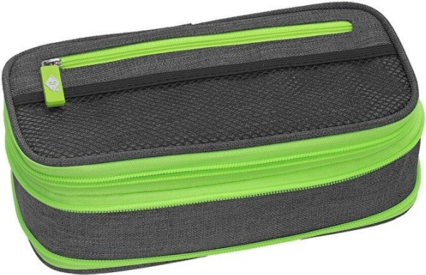 Neon Stretch, Mykt Penal, Polyester, Grønn, Grå, Monokromatisk, Glidelås, Barn