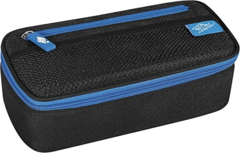 242 43010, Mykt Penal, Polyester, Sort, Blå, Monokromatisk, Glidelås, Barn