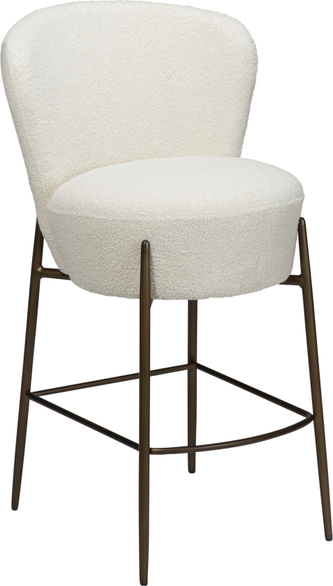 DAN-FORM ORBIT Bordkrakk Dove RPES bouclé med antikke messingben