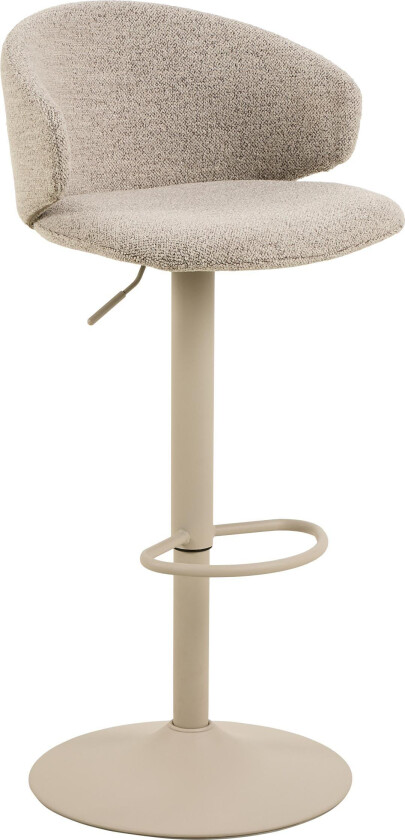 ACT NORDIC Ella barkrakk, Monza stoff beige 60, trompet. Stativ grått, grovt pulverlakkert stål med svingfunksjon, fotstøtte, gasspatron og håndtak, eske med 2 stk.