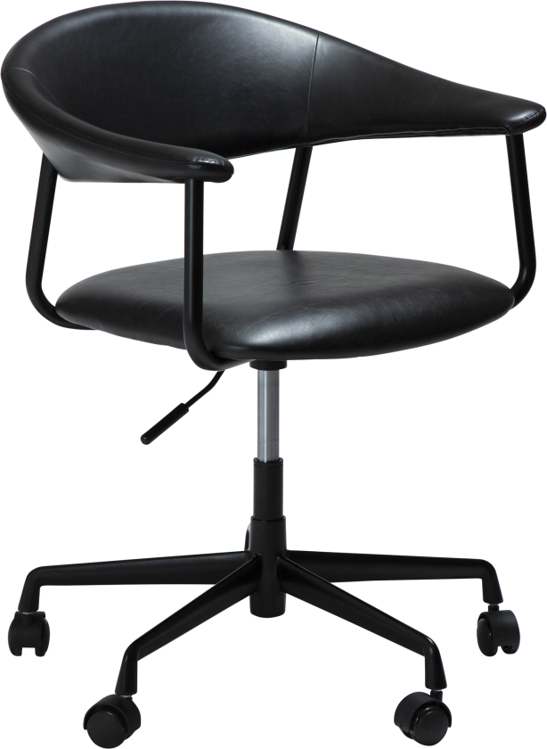 DAN-FORM ROVER Kontorstol Vintage svart kunstskinn med svart kontorunderstell