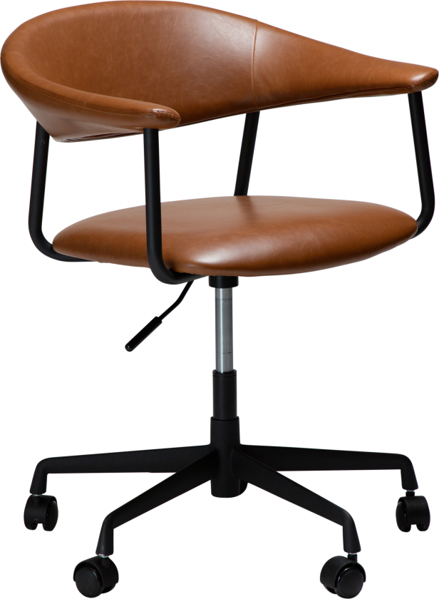 DAN-FORM ROVER Kontorstol Vintage lys brunt kunstskinn med svart kontorunderstell