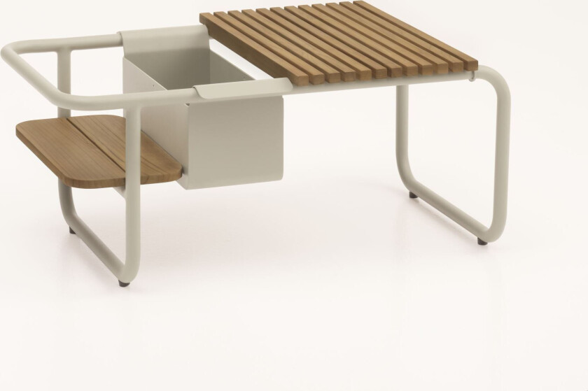 Santorini salongbord, med teakbrett L og flaskekjøler S - sandaluminium (83,3x46,5)