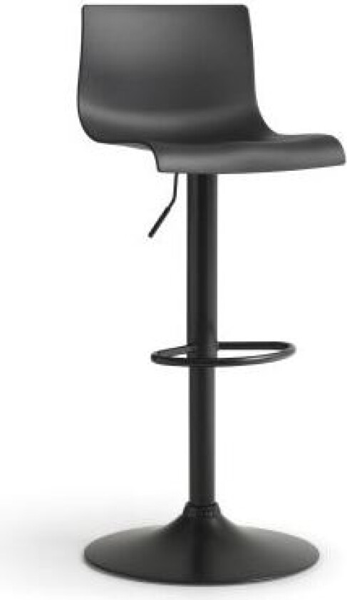 Liv trompet barkrakk, med ryggstøtte og fotstøtte - svart polypropylen og svart metall