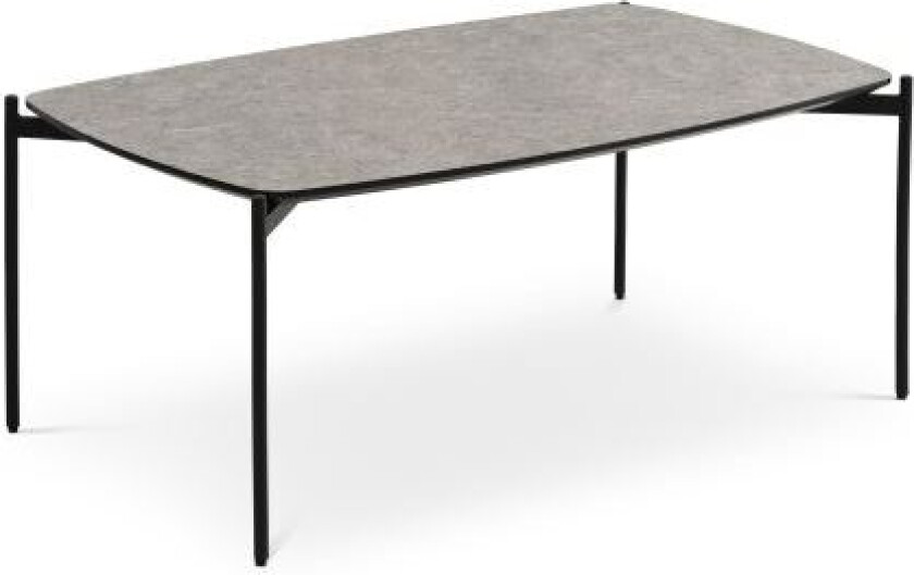 Malta salongbord, rektangulært - beige terrazzo HPL og svart metall (120x70xH:50)