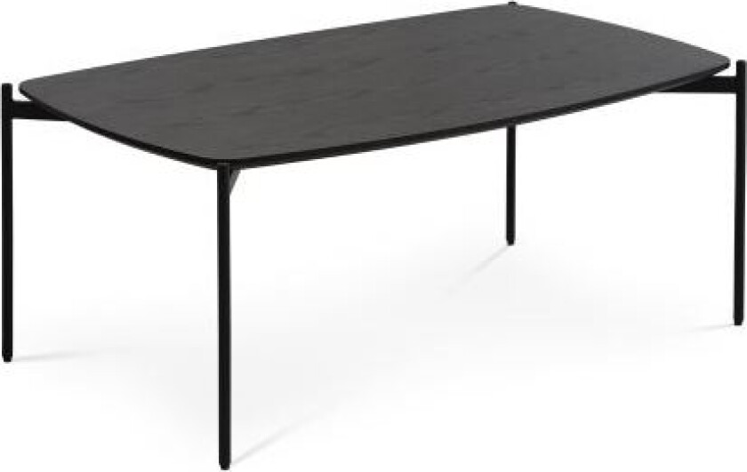 Malta sofabord, rektangulært - sort askefiner og svart metall (120x70xH:50)