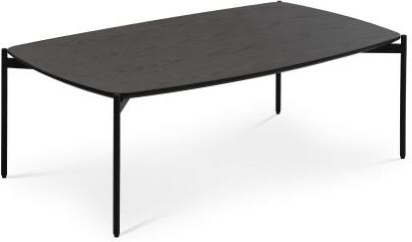 Malta salongbord, rektangulært - svart askefiner og svart metall (120x70xH:42)