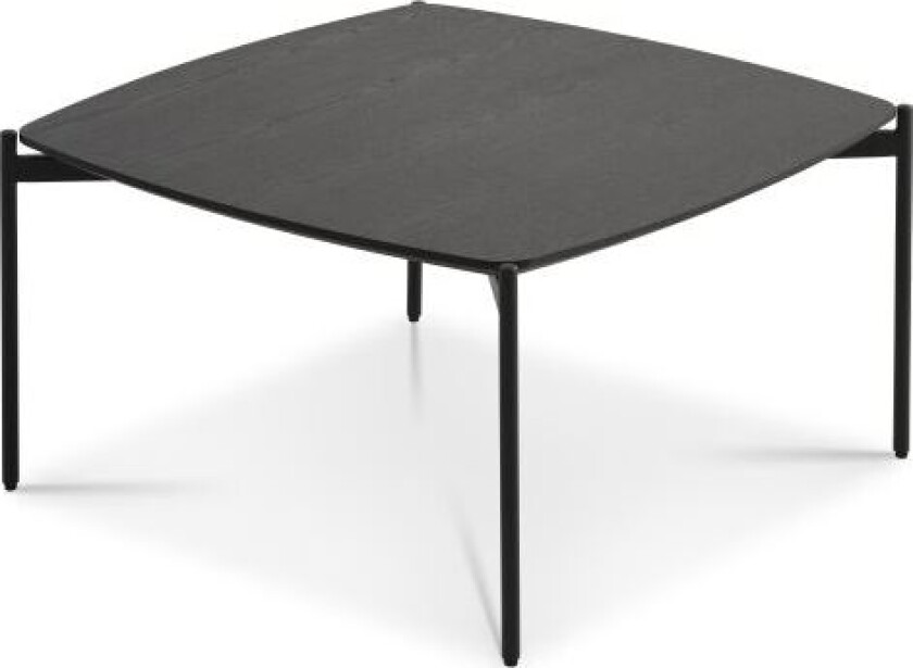 Malta salongbord, firkantet - svart askefiner og svart metall (80x80xH:42)