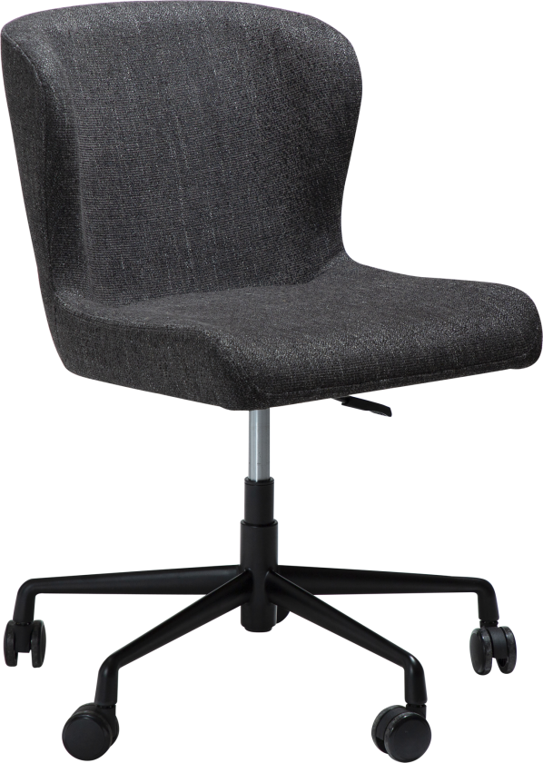 DAN-FORM GLAM Kontorstol Raven svart bouclé med svart kontorunderstell