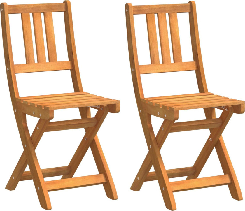 sammenleggbare hage stoler 2 stk 36x46x85 cm Solid Eukalyptus