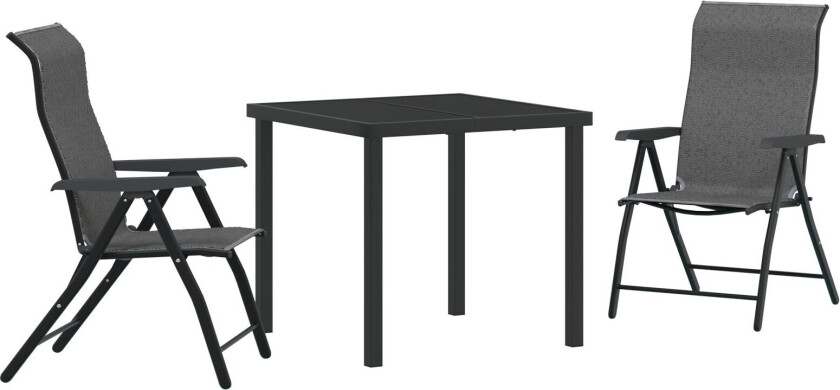 3-delt hage spisesett grå poly-rotting