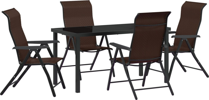 5-delt hagemøbelsett Brun Polyrotang