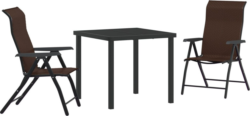 3-delt Hage Spise Sett Brun Poly Rattan