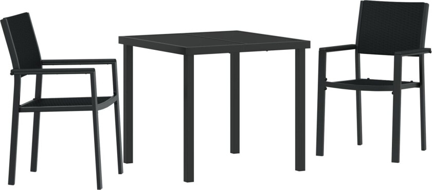 3 Dels Hage Middagssett Svart Poly Rottning