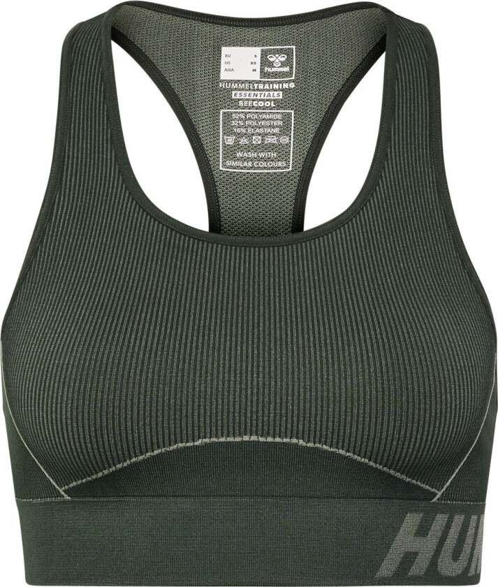 Women's hmlTE Christel Seamless Sports Top Climbing Ivy/Seagrass Melange S, Climbing Ivy/Seagrass Melange