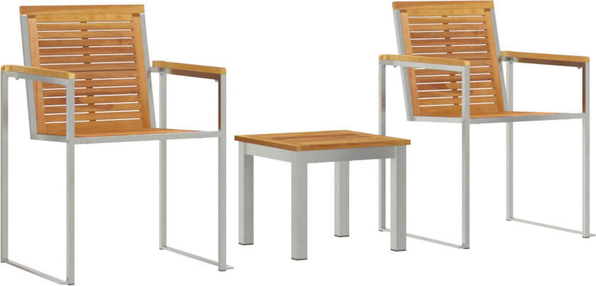 Solseng med hagemøbler 3 stk i Solid teak