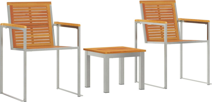 solseng med hage-lenestoler, 3 stk Solid akasietre