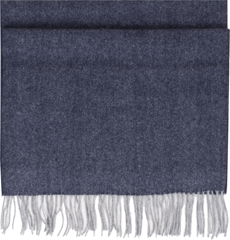 Bea Scarf Blue herringbone One Size Wool scarf
