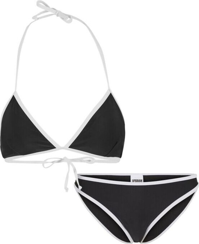 Bikinisett - Retro Triangle Bikini for Kvinner - XS til XL - Damer - svart-hvit