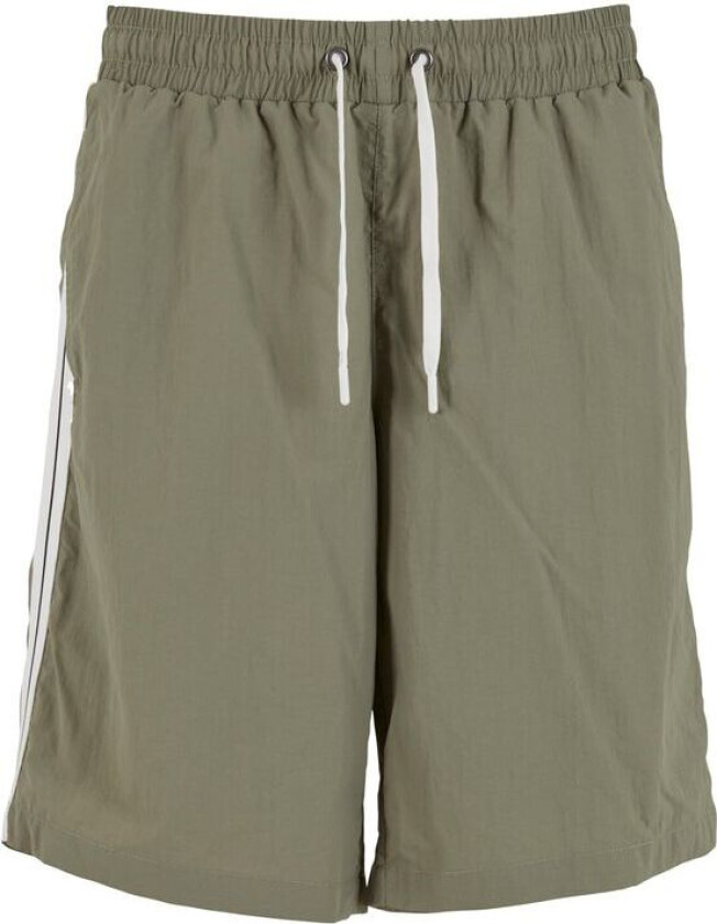 Badeshorts - Board Shorts med Patchede Striper - S til XXL - Herrer - olivengrønn