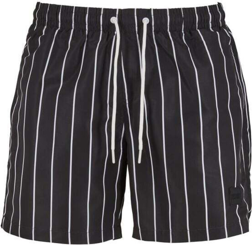 Badeshorts - Stripede Badeshorts - S til XXL - Herrer - svart-hvit