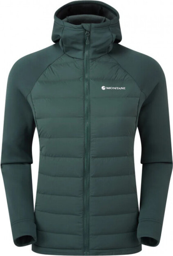 F Composite Hoodie, dunjakke, dame, mørkegrønn
